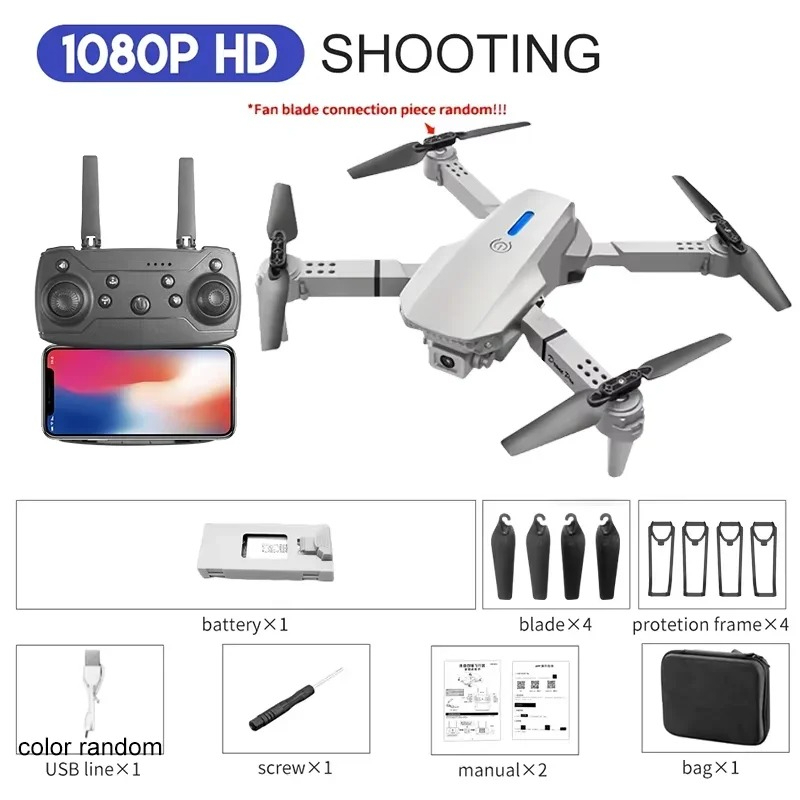 Drone Camera Wide Angle - E88 Foldable Helicopter RC Drone Professional