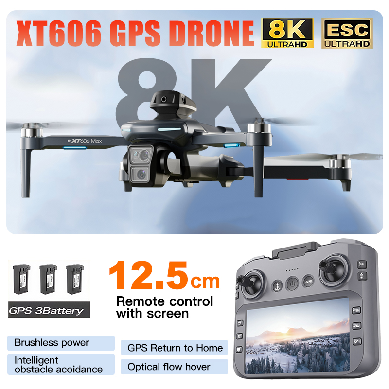 XT606 MAX 3 battery Drone 4k 8 - огляд і ціна Drone Camera Thermal