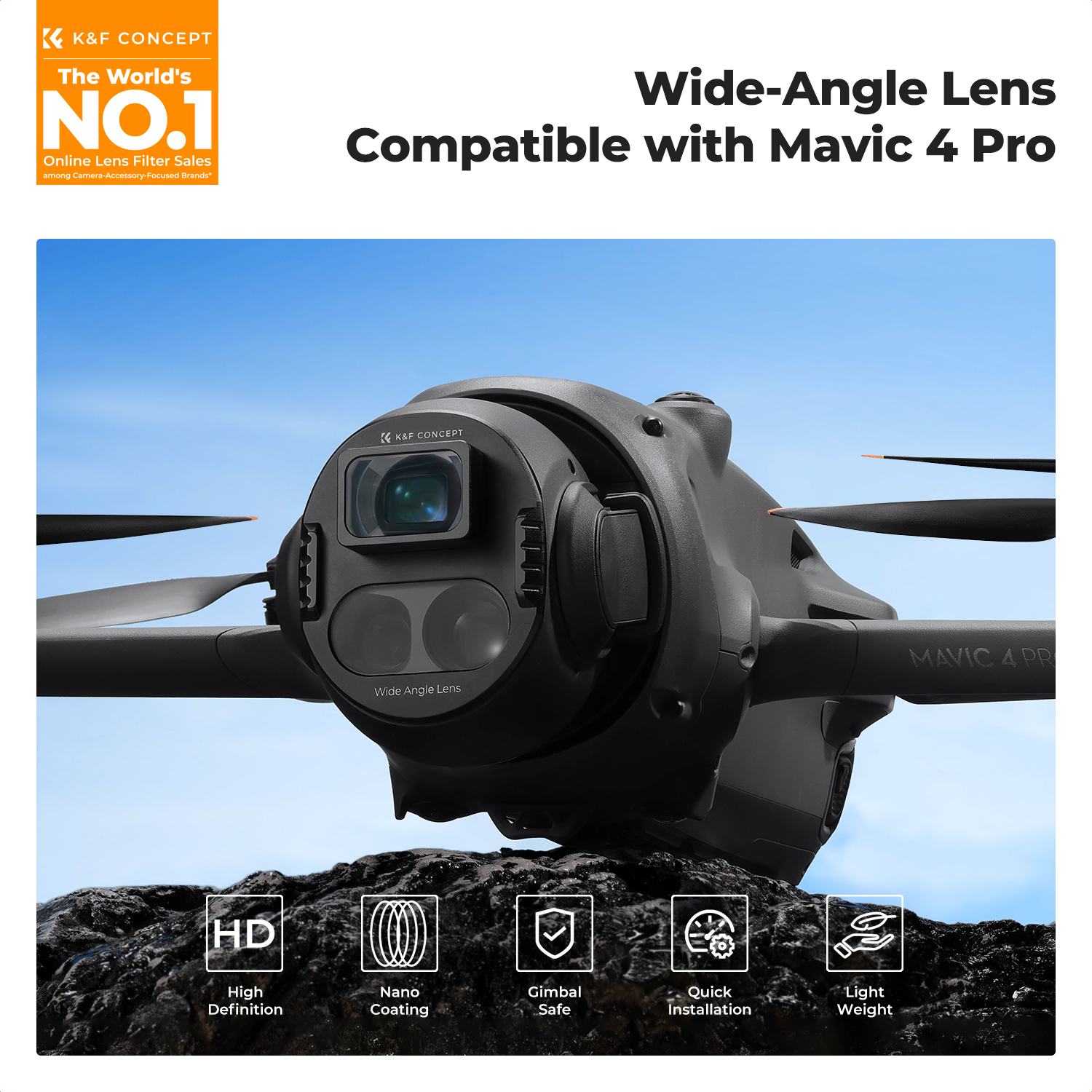 K&F Concept Wide-Angle Lens fo - огляд і ціна Drone Camera Filter